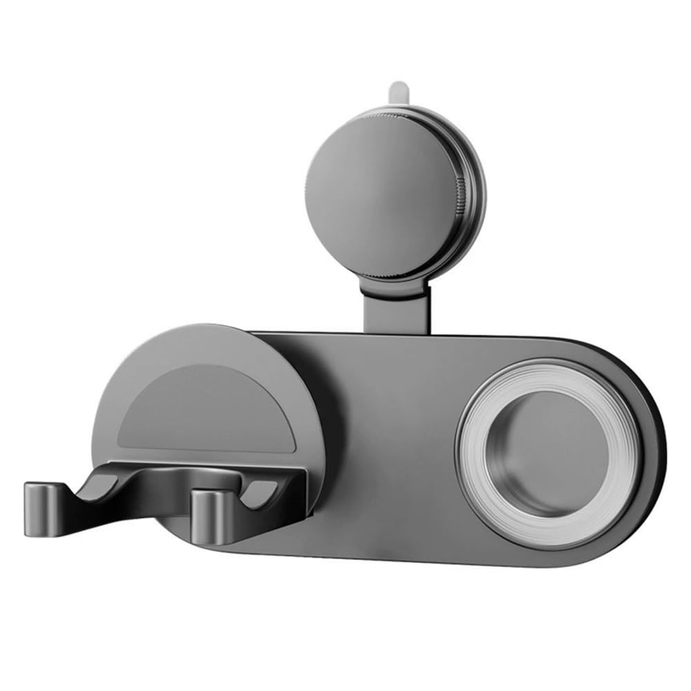 DONGKER Porta Asciugacapelli da Parete, Supporto per Asciugacapelli Magnetico da Bagno, Porta Phon con Ventosa e Funzione di Archiviazione Nascosta del Cavo per Spogliatoi, Barbieri, Camere da Letto