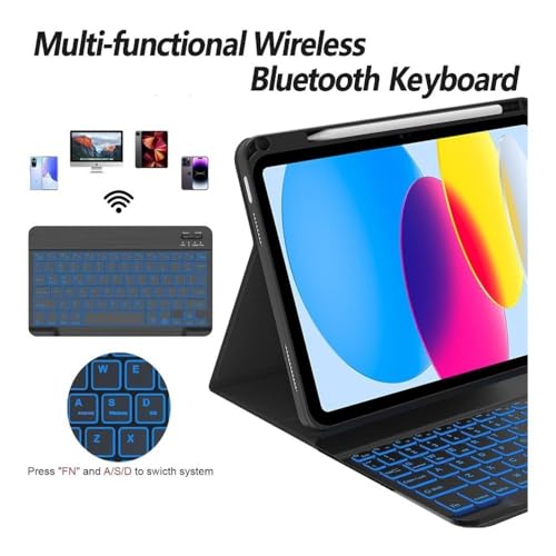 Étui clavier rétroéclairé iPad Air 5 vert menthe pour le café - 4