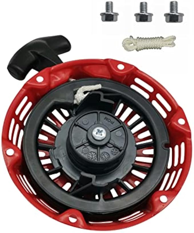 GX160 Pull Start Assembly w/Recoil Starter Rope for Honda GX200 GX120 Pull Cord Replacement Red 28400-Z0T-003ZB 28400-ZH8-023ZB 28400-Z4M-305ZB