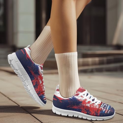 Image of GIFTPUZZ Mens Lace Up Athletic Trainers Running Sneakers Wedge Breathable Gym Lightweight Sports Tennis Shoes