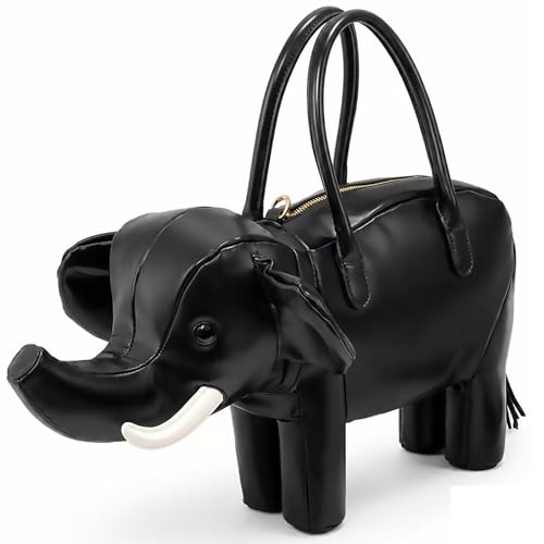 Image of Women PU Leather Unique Novelty 3D Elephant Shaped Handbag Purse Crossbody Shoulder Bag