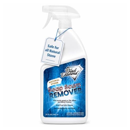 Natural Stone Soap Scum Remover for Showers, Glass Doors & Acid-Free. 1-QT