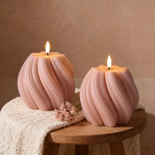 Velas sin llama rosa de cera LED con mando a distancia para hogar 6