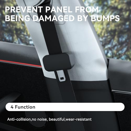 Image of YONZEE 5-Pack Silicone Car Seat Belt Buckle Covers - Anti-Scratch, Noise Reduction & Buckle Protection - Universal Fit for Cars, SUVs, Trucks (Black)