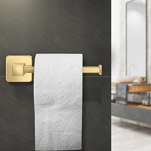 Bathroom Hardware Set 4 Pieces,Gold Towel Bar Set Stainless Steel, 17In Hand Towel Bar, Towel Ring, Robe Towel Hooks,Toilet Paper Holder, Bathroom Towel Rack Set #TOP2