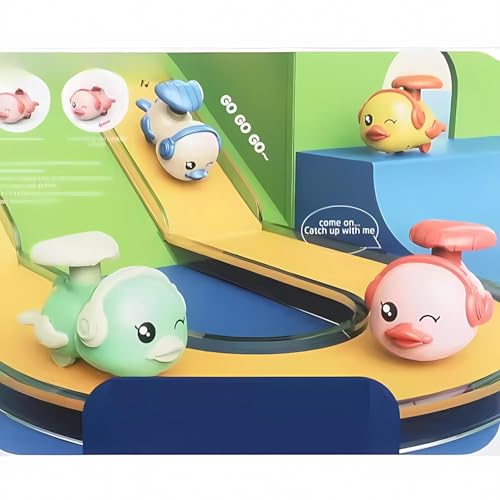Image of Crackles Press & Go Penguin Toy - Cartoon Animal Push and Go Mini Car - Friction-Powered Cute Toy for Babies & Toddlers - Multicolor - Pack of 2