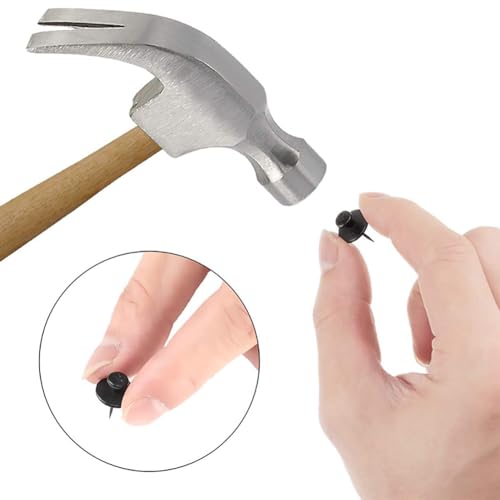 Image of 20 Pcs Picture Hangers Nails Small Head Thumb Tacks Wall Hanging Hook Nails Double Headed Wall Nails Decorative Push Pin Hooks for Drywall Wooden Wall Bronze