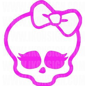 Fan Art Rendition Monster High Girl Skull Logo 5.5" Tall Classic Cartoon TV Series Custom Sign Die Cut Decal - Pink Color