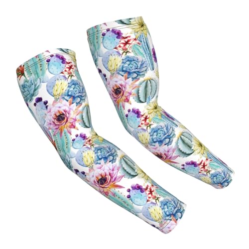 Salelf Cactus1 Arm Sleeves Cooling UV Sun Protection Sports Compression Sleeves for Men Women Golf Basketball Arm Sleeves