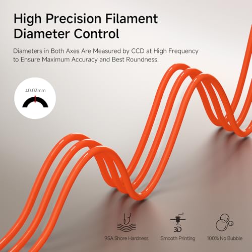 Image of Reprapper Silk TPU Filament, 95A Shore Hardness TPU 1.75mm Bundle, Elastic 3D Printer Filament Pack, Flexible & Soft Filament for 3D Printer (± 0.03mm) 4 * 250G, Yellow /Pink /Green /Orange