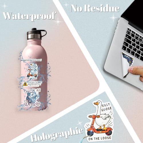 200 PCS Funny Holographic Stickers for Adults, Waterproof Vinyl Sarcastic Meme Decals for Laptop, Water Bottle, Phone, Kindle, Journal, Scrapbook, Bumper, Skateboard, Luggage, No Repeats — view 2