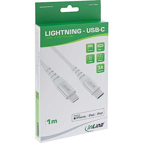 Evita errores de carga usando el Cable Lightning USB-C InLine Certificado MFi de 1m 2
