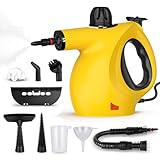 Steam Cleaner Handheld, Portable High-Temperature Steamer with 9 Accessories, 450ml Water Tank for Upholstery Kitchen Bathroom Car Tile Couch Window