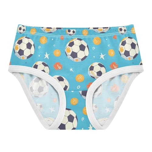 Wusikd Soccer Ball Girls' Underwear Cotton Stars Girls Briefs Soft Toddler Underwear 2T