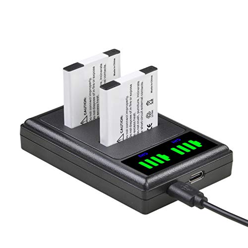 Tectra 2-Pack NB-11L NB-11LH Battery + LED Dual Charger for Canon PowerShot ELPH 110 HS, ELPH 130 HS, Elph 360 Elph 350 Elph 340 Elph 190 Elph 180, SX400 is, A2300 is, A4000 is,