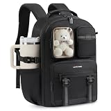 LOVEVOOK Schulrucksack Teenager Mädchen 7-16 Jahre, Schultasche mit Plüschbär & Sichtfenster, Passend für 15,6 Zoll Laptop & 1,2L Trinkflasche, Schulranzen Rucksack für Grund- & Weiterführende Schule