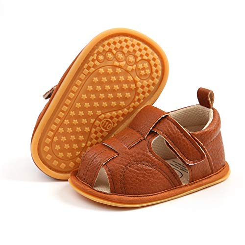 Image of RVROVIC Baby Boys Girls Sandals Premium Infant Summer Outdoor Shoes PU Lightweight Soft Anti-Slip Sole Toddler Prewalker