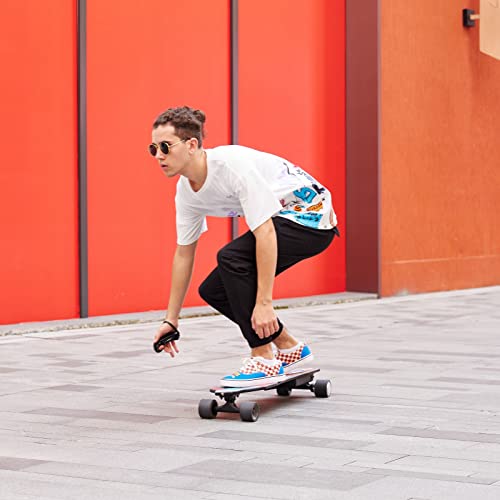 Caroma Electric Skateboards With Remote, 350W Hub-Motor Electric Longboard For Adults Teens, 12.4Mph Top Speed, 11.2Miles Max Range, 220Lbs Max Load, 12 Months Warranty #TOP7