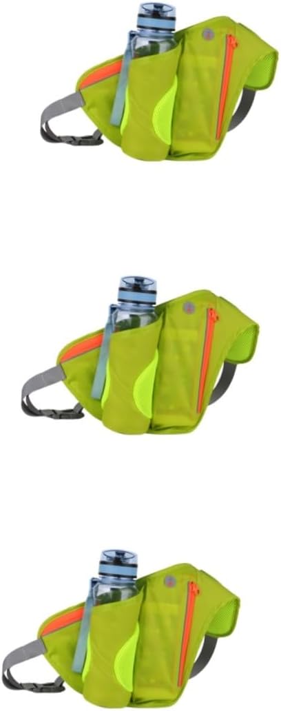 VANZACK 3pcs Multifunctional Water Bottle Waist Bag for Running Riding and Hiking Storage Pouch for Phones and Essentials Green