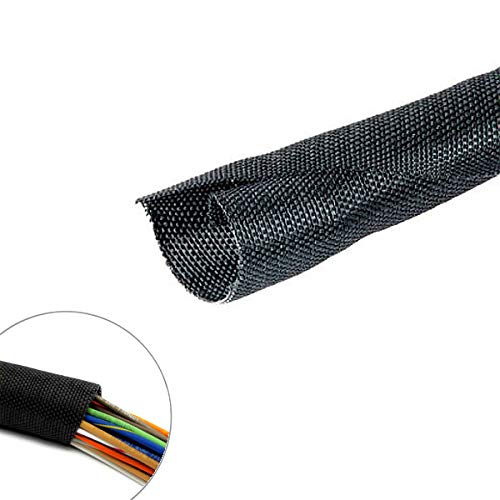 MGI SpeedWare Split-Sleeve Wire Loom, Woven Mesh 25 feet - 3/8" (10mm)
