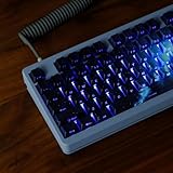 TIMSEKER Dark Blue and Black PBT Cherry Profile Keycap, Side Print Shine Through Key Cap for Mechanical Gaming Keyboard (135 Keys Only Custom Keycap Set)