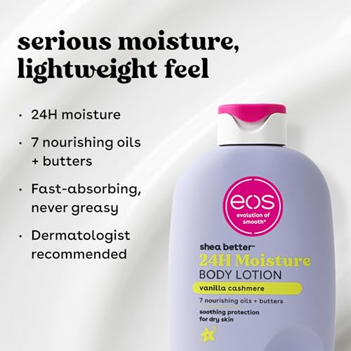 eos Shea Better Body Lotion Vanilla Cashmere, 24-Hour Moisture Skin Care, Lightweight & Non-Greasy, Natural Shea, Vegan, Vanilla Body Lotion, 16 fl oz - thumbnail 6