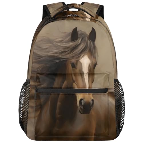 Sac de livre d'école cheval pour voyages et trajets quotidiens