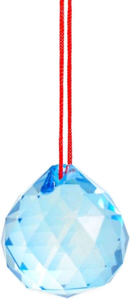 M.V. Trading 40mm Crystal Ball Prisms Pendant Feng Shui Suncatcher Decorating Hanging Faceted Prism Balls, Blue