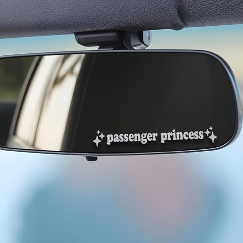 Image of Yuanchu 4 Pcs Princess Car Stickers - Window, Rearview Mirror Decals - Cute Vinyl Stickers - Positive Affirmation Car Accessories for Women