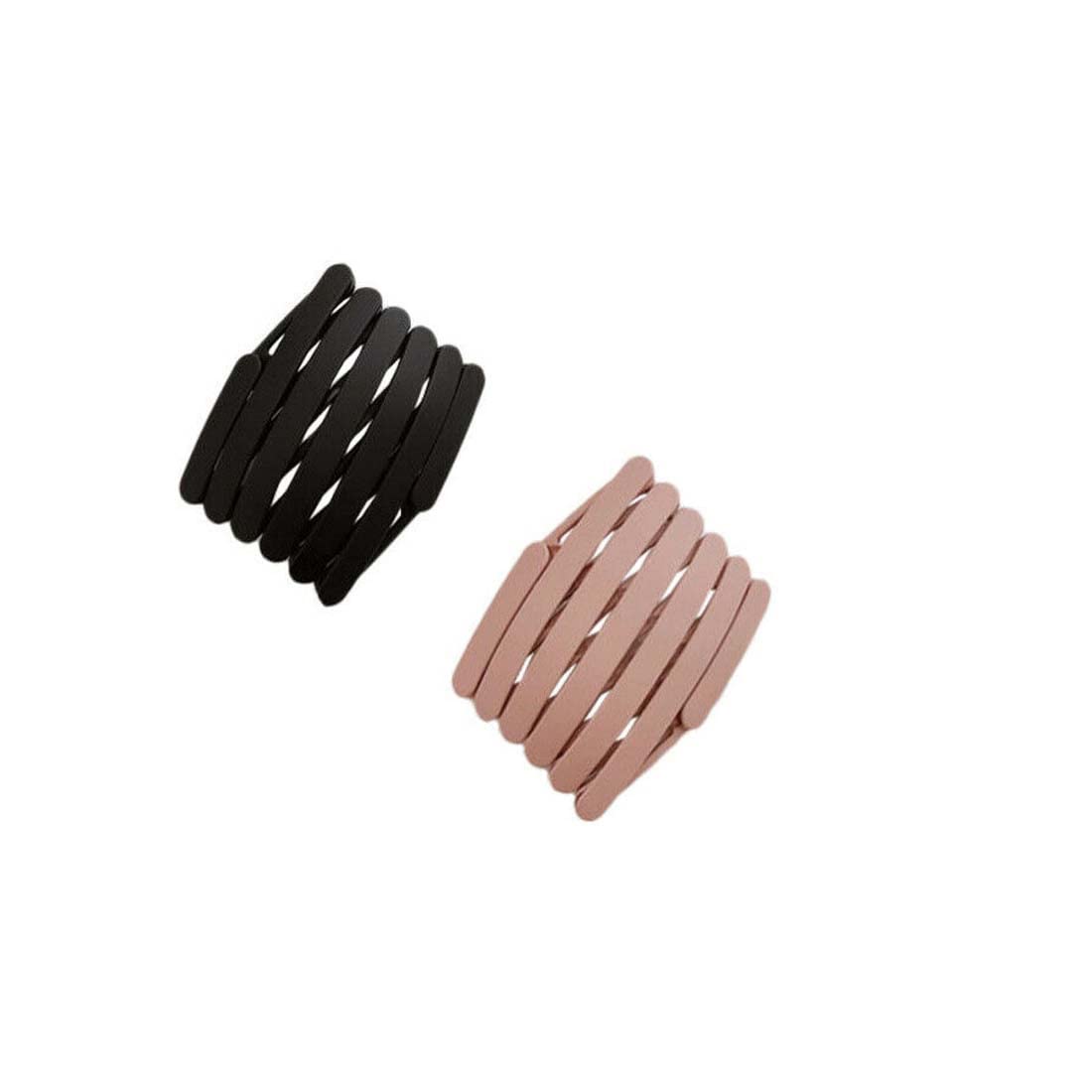 denicraas Matte Matte Foldable Headbands for Women & Girls | Compact Portable Non Slip Comb Hair Band with Retractable Teeth | Multicolor - Set of 2-picture-30