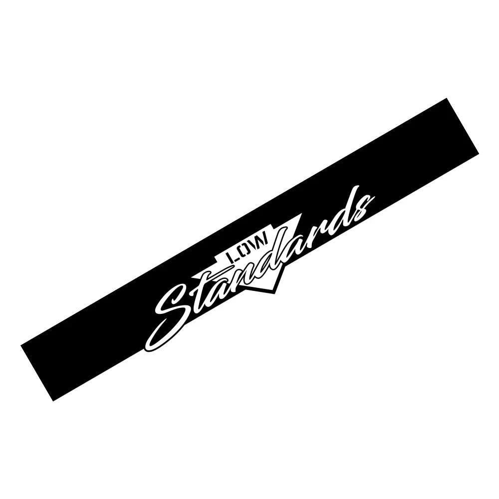 Bertdcx White Auto Accessory Low Standards Slogan Car Windshield Stickers Creative Vinyl Decal Personalized Auto(White)