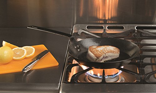 Lodge Crs10 Carbon Steel Skillet, Pre-Seasoned, 10-Inch & Scraperpk Durable Pan Scrapers, Red And Black, 2-Pack #TOP3