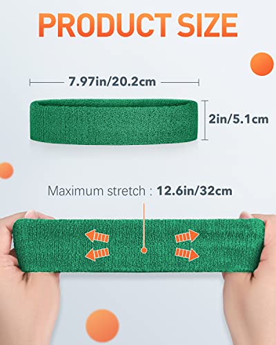Image of NEXTOUR Sweatband Headband / Wristband Perfect for Basketball, Running, Football, Tennis Terry Cloth Athletic Sweatbands Fits for Men and Women