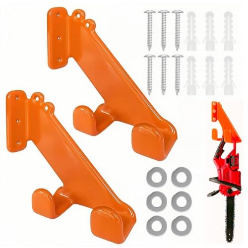 SGZQKZ 2 Pezzi Gancio Muro, Supporto per Motosega, Porta Attrezzi per Motosega, Gancio da Parete in Acciaio Resistente