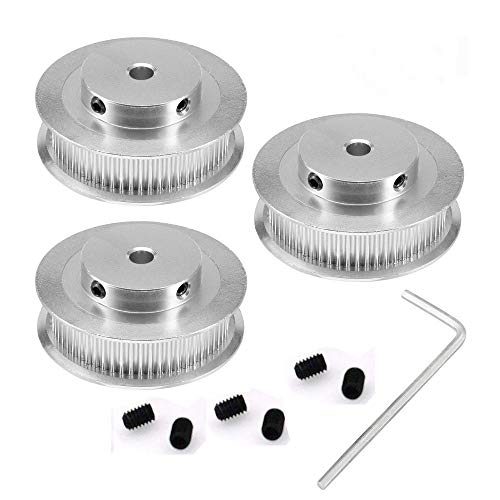 3Dman GT2 60Teeth Bore 6.35mm Timing Pulley Synchronous Wheel Aluminum for Width 6mm for 3D Printer Parts -3pcs