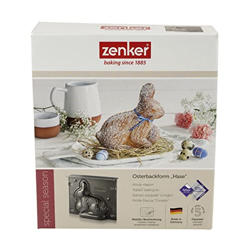 Foto von Zenker Hasenbackform Oster Season – 600 ml Füllvolumen – 3D Kuchenform mit Antihaftbeschichtung mit Osterhase als Motiv zum backen – Leckere Deko in Osterhasenform, Hase