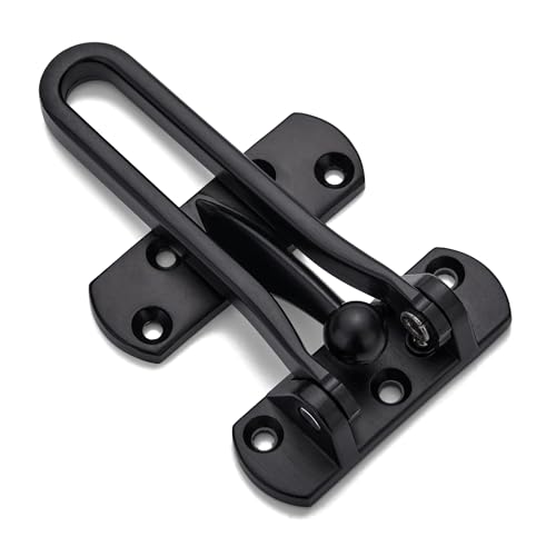 INIRET Home Security Door Lock,Thicken Solid Swing Bar Door Lock，Inner Door Chain Lock,Enhanced Home Security & Toddler Proofing,Best Safety Device for Home,Hotel,and Apartment (Black_2 Pack)