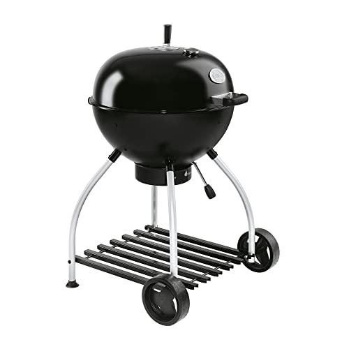 RÖSLE Holzkohle-Kugelgrill No.1 Sport F60, Hochwertiger Kohlegrill mit einstellbarer Luftzufuhr, Deckelscharnier, Deckelthermometer, stabiler Ablage, extra großer Grillfläche und Grillraum