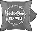Shirtracer Deko Kissen Oma Geschenk - Beste Oma der Welt - weiß - Unisize - Grau - Kissen Beste oma rot - GURLI Kissenhülle - Kissenbezug 50x50 cm und Dekokissen Bezug