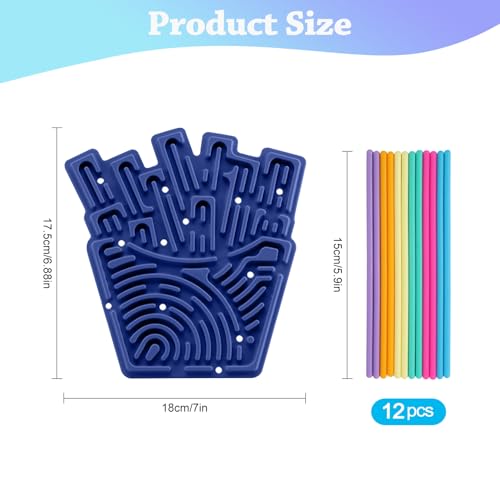 JurciCat Planche D'activité Jouet Sensoriel Et Sac Voyage & 12 Accessoires Lacets Planche Sensorielle Silicone Jouet Sensoriel Double Face pour Enfants De 3 Ans Et Adultes Jeu D'activité（Bleu Marine） – vue 2