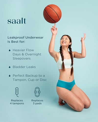 saalt Teen Brief Period Underwear - Leakproof Menstrual Underwear for Teen Girls - Full-Coverage Comfort2