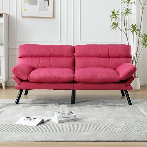 Futon Sofa Bed - 70 Inch Modern Loveseat, Convertible Recliner Lo...