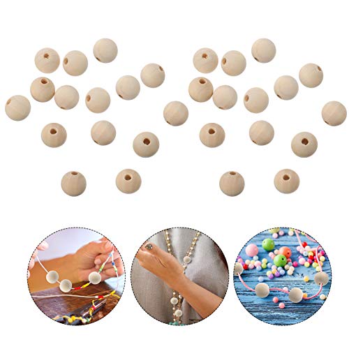 NUOBESTY 250 Unidades de Contas de Madeira Com Furos Contas de Madeira Não Acabadas para Artesanato