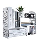 YGYQZ Small Bookshelf for Desktop Storage, Mini Narrow Desk Dresser White Versatility Organizers for Women, Kids, Men for Cute Office Decor Accessories