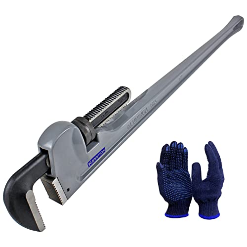 Image of 36 Inch Aluminum Pipe Wrench, 6-1 /4 inch /158mm Adjustable Cr-Mo Jaw Opening Heavy Duty Aluminum Straight Handle Plumbing Wrenches, Perfect Plumbers Tool Exceed GGG Standard (36-INCH)