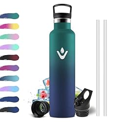 Botella Acero Inoxidable 1 Litro, Cantimplora Term...: ★Botella de acero inoxidable de 1L: A diferencia de las botellas de plástico que se agrietan o deforman, esta cantimplora termica 1l diseñada para soportar incluso las sesiones de entrenamiento más intensas. Reutilizable, fácil de limpiar y botella d...