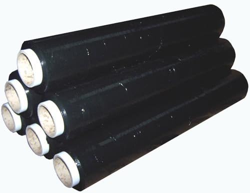 12 Rolls Black Pallet Stretch Shrink Wrap 200 metre, 400mm wide.