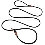 MayPaw Slip Lead Control Leash for Dogs No Pull, 13+ Colors Classic Dog Lead 7 FT Pet Slip Leash, 1/4” Rope Leashes for Small Medium Animals (7ft*1/4", Black)