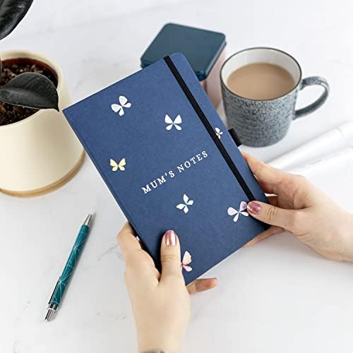 Stickerscape Personalised Butterflies Heart Notebook (Blue) | Gift for School Teacher, Friend Or Family Member | A5 Lined Hardback | Recycled Paper