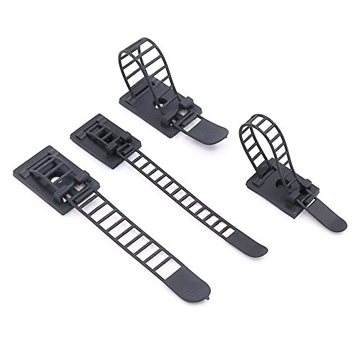Rustark CT-21 50Pcs 2 Sizes Adjustable Self-Adhesive Nylon Cable Straps Cable Ties Cord Clamp thumb #4